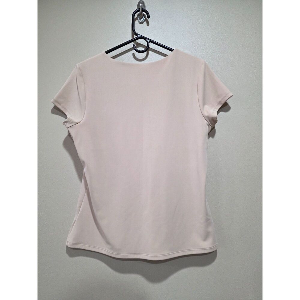Express Body Contour Blush Pink Stretch Knit Short Sleeve Sculpting Top XL - Picture 3 of 8